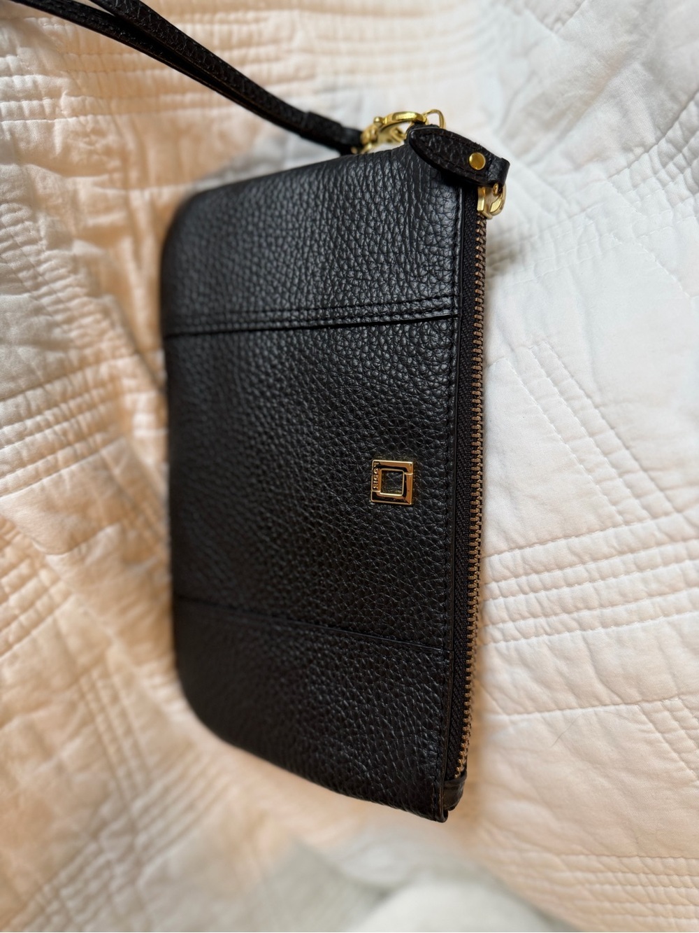 LODIS NWOT Black Pebbled Leather Wristlet and Wallet Set 8x5 - Picture 7 of 10